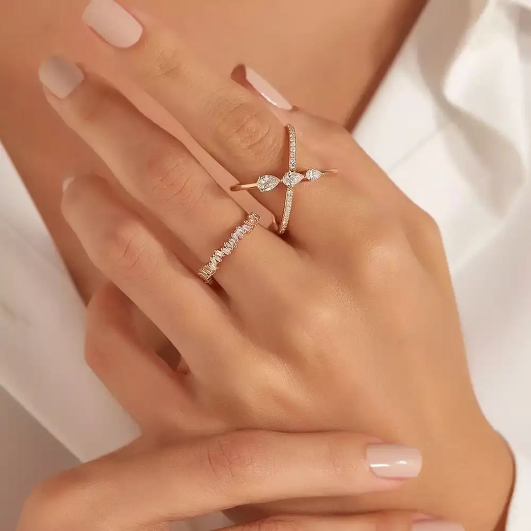 0.79 CT Pırlanta Taşlı Rose Altın Yüzük