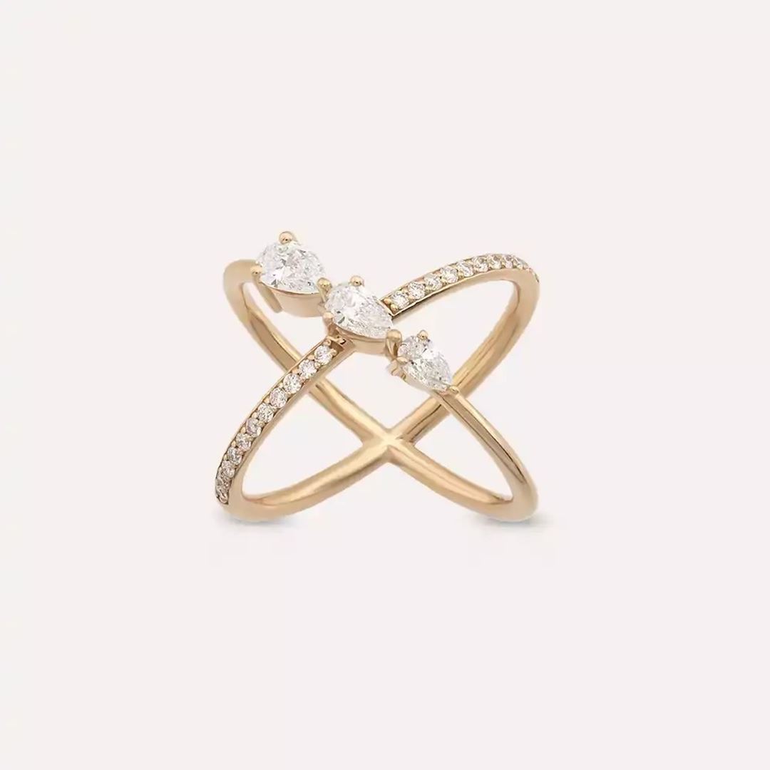 0.79 CT Pırlanta Taşlı Rose Altın Yüzük