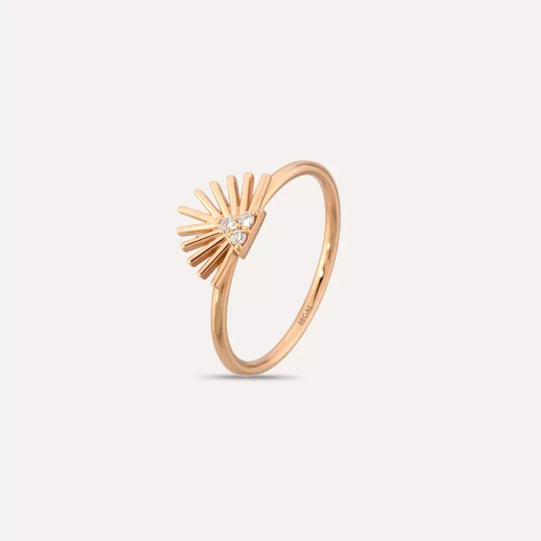 Solis Pırlanta Taşlı Rose Altın Yüzük