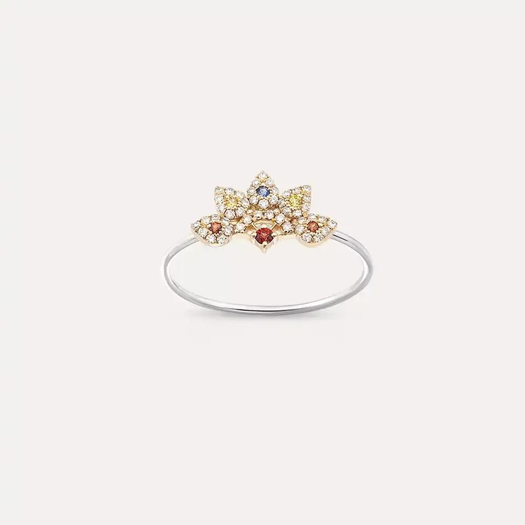 Flare 0.25 CT Multicolor Safir ve Pırlanta Taşlı Yüzük