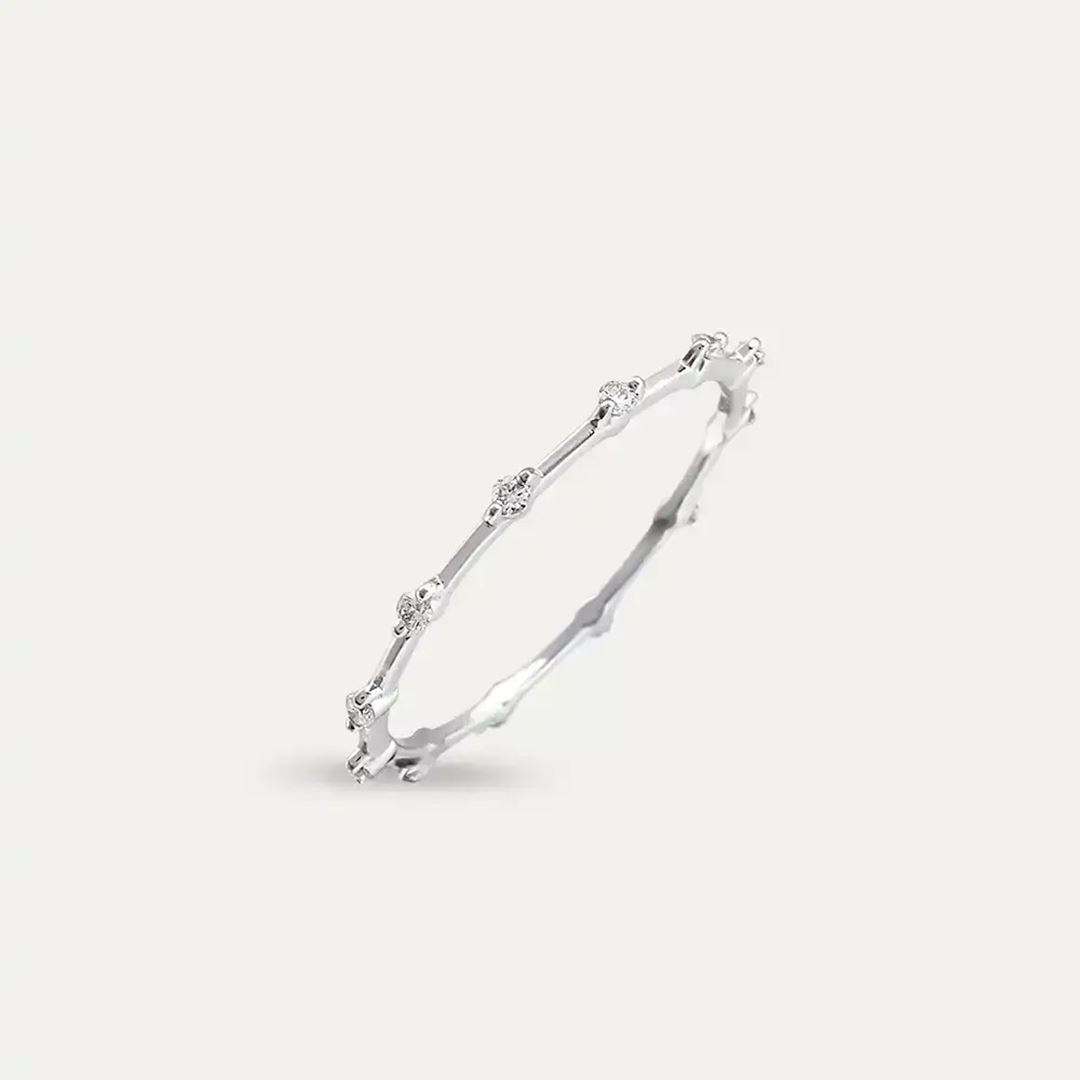 Sprit 0.07 CT Pırlanta Taşlı Beyaz Altın Yüzük