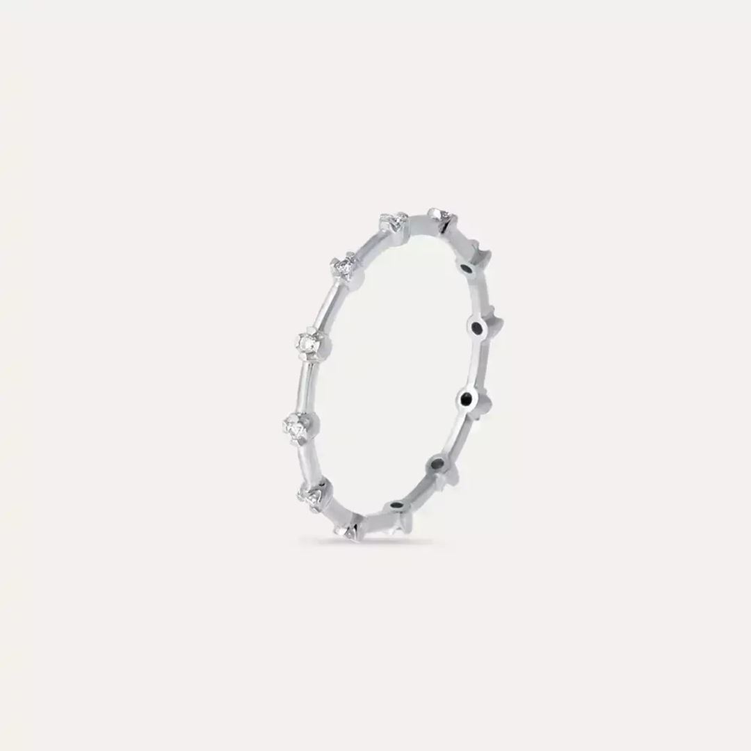 Sprit 0.12 CT Pırlanta Taşlı Beyaz Altın Yüzük