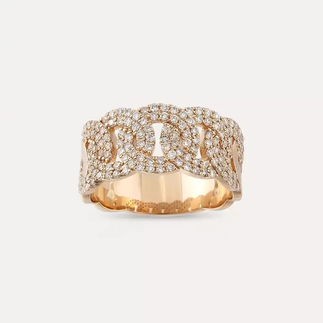 0.92 CT Pırlanta Taşlı Rose Altın Sarmal Yüzük