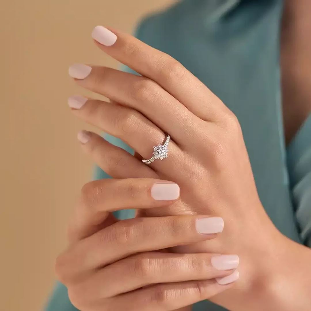 0.90 CT Pırlanta Taşlı Beyaz Altın Yüzük