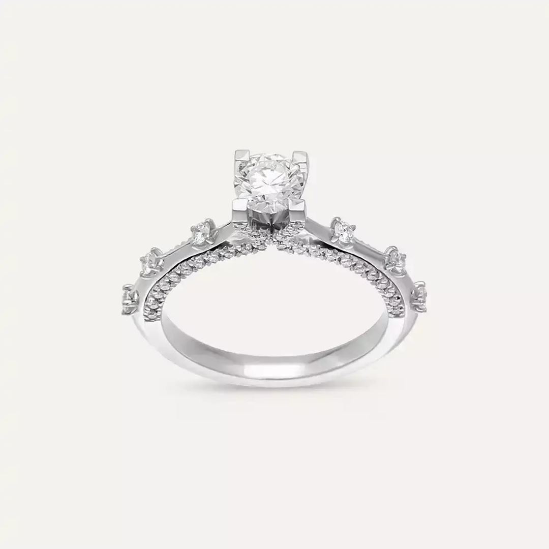 0.92 CT Pırlanta Taşlı Beyaz Altın Yüzük