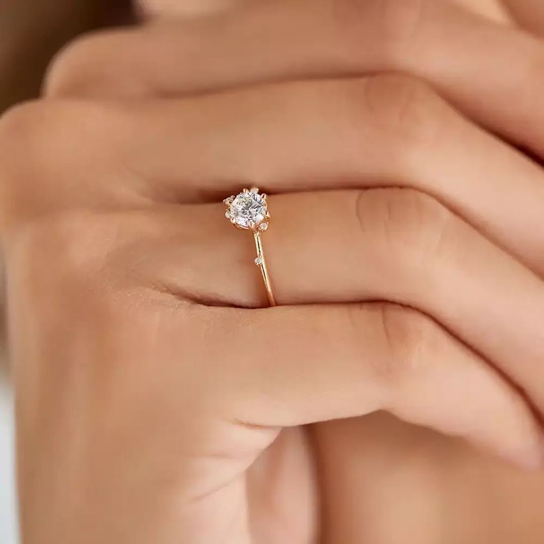 0.53 CT Pırlanta Taşlı Rose Altın Yüzük