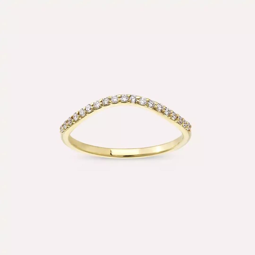 Crush 0.15 CT Pırlanta Taşlı Sarı Altın Yüzük