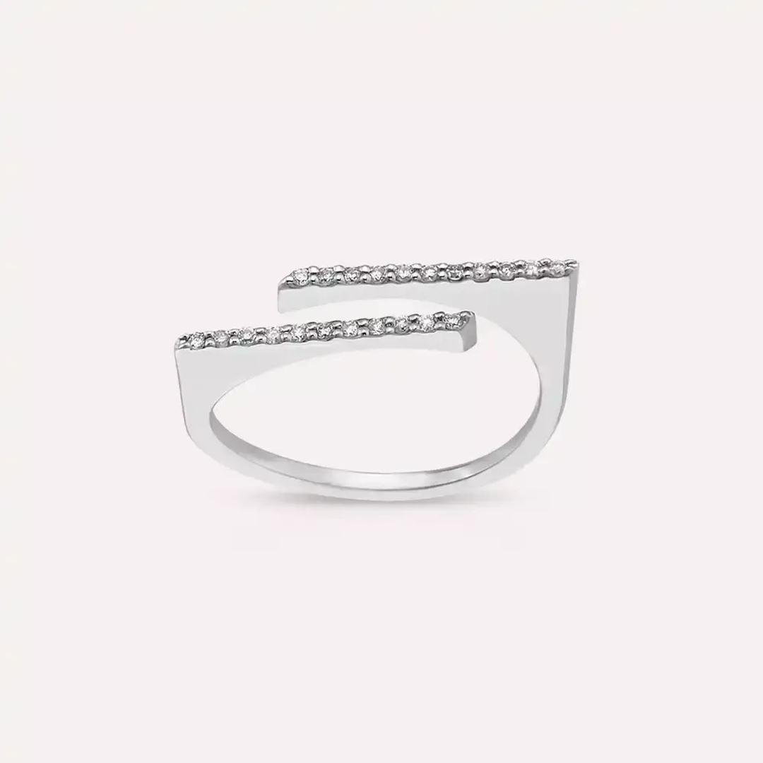 Linear 0.24 CT Pırlanta Taşlı Beyaz Altın Yüzük