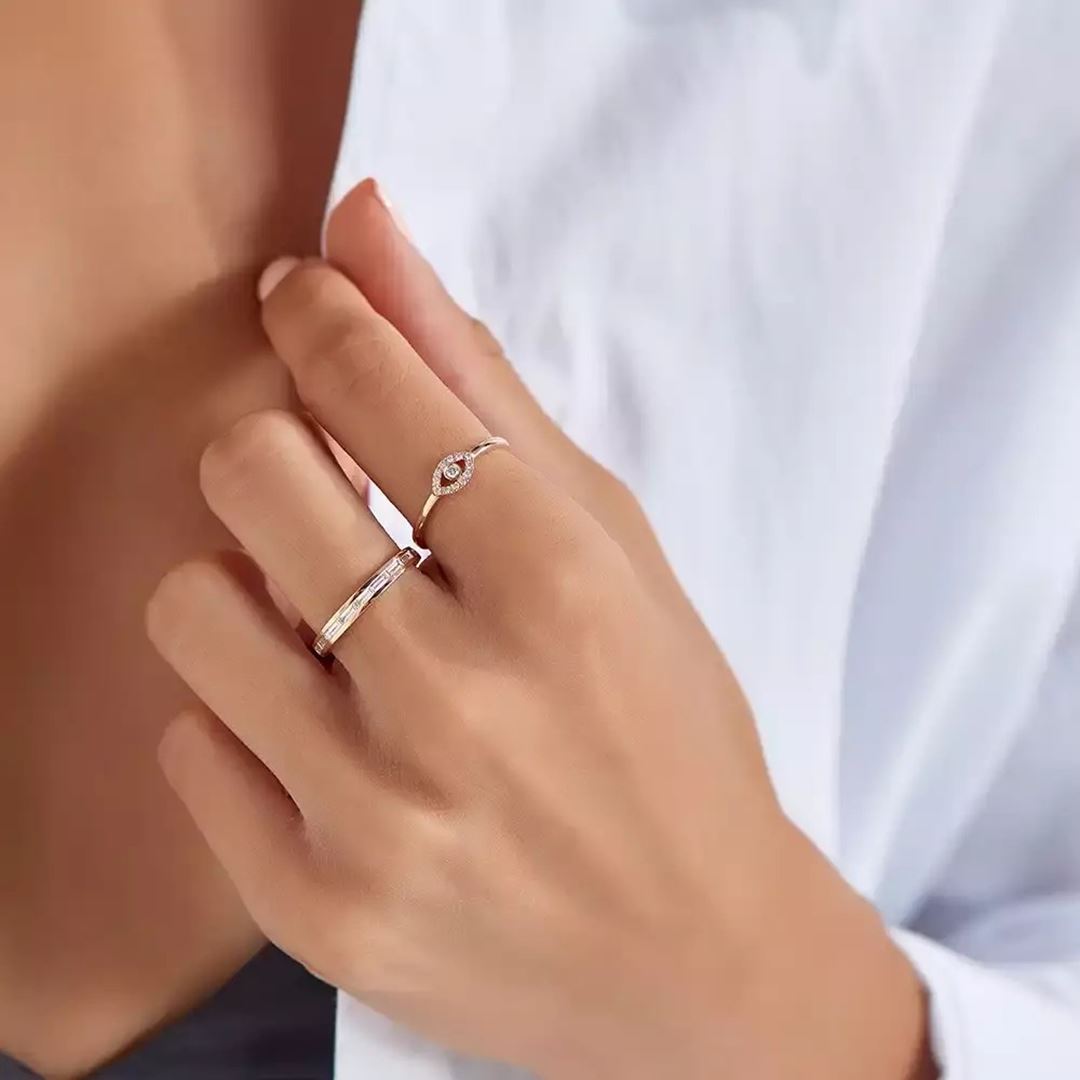 Eye 0.07 CT Pırlanta Taşlı Rose Altın Yüzük