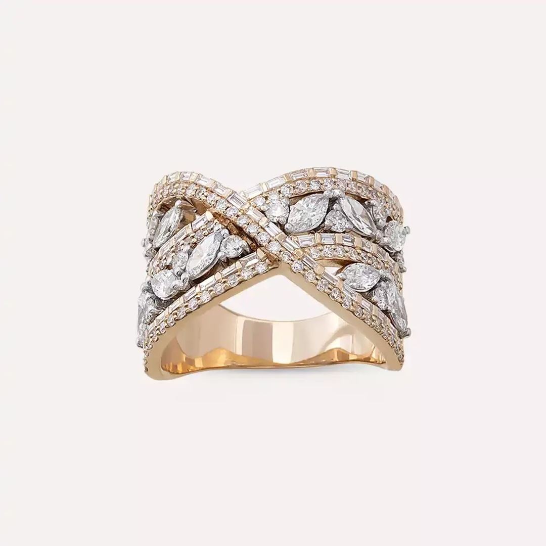 Cosmic 2.04 CT Baget ve Markiz Kesim Pırlanta Taşlı Yüzük