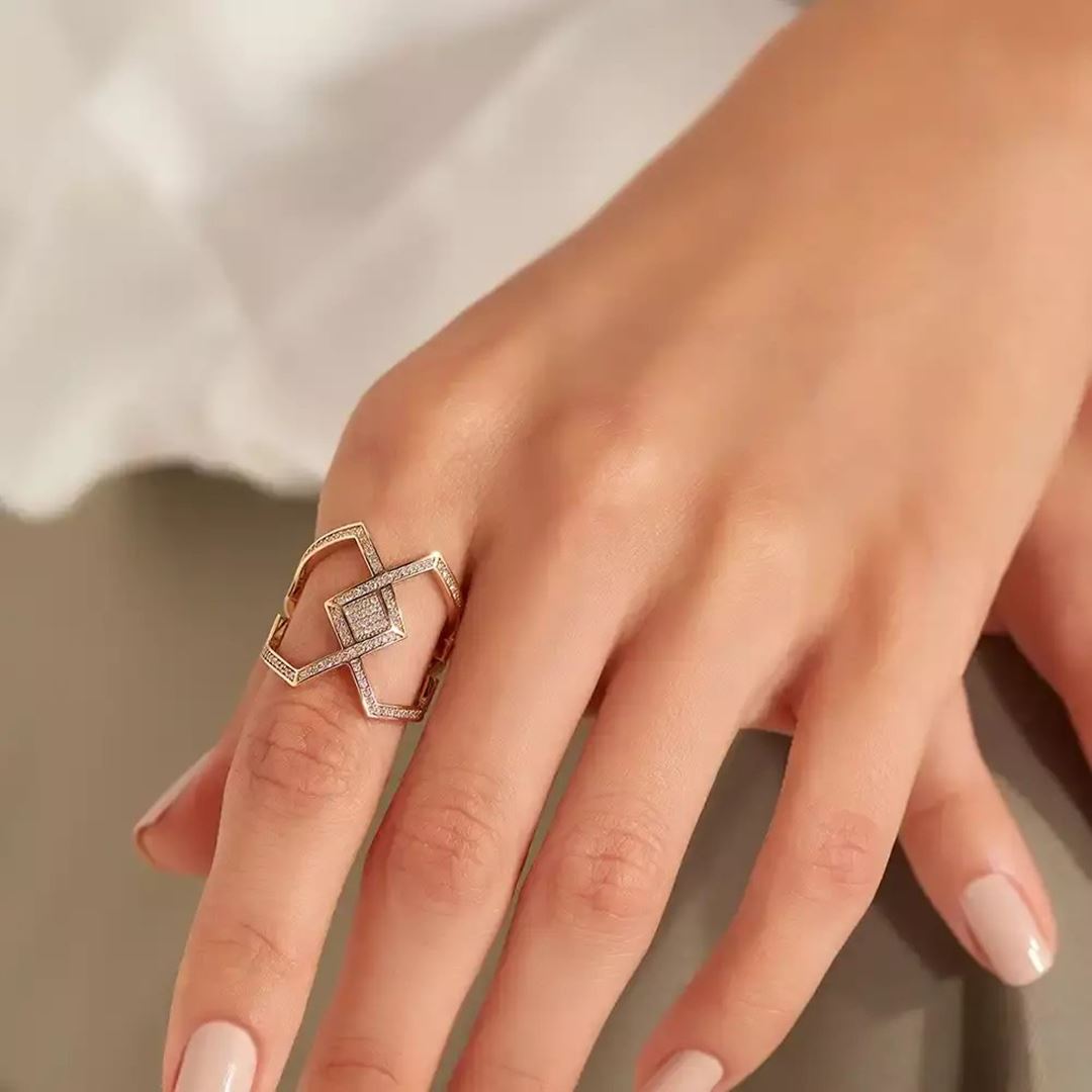0.64 CT Pırlanta Taşlı Rose Altın Yüzük