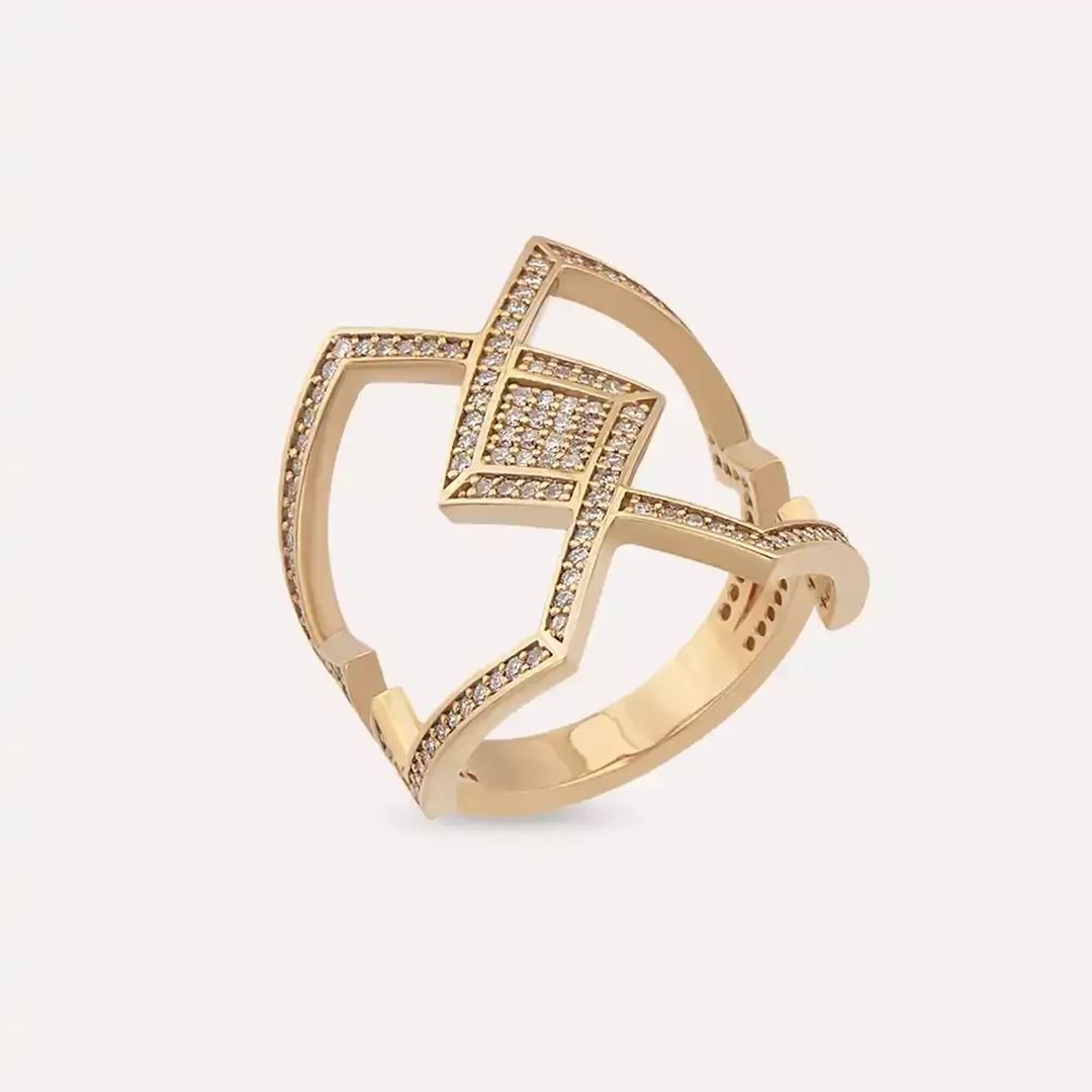 0.64 CT Pırlanta Taşlı Rose Altın Yüzük