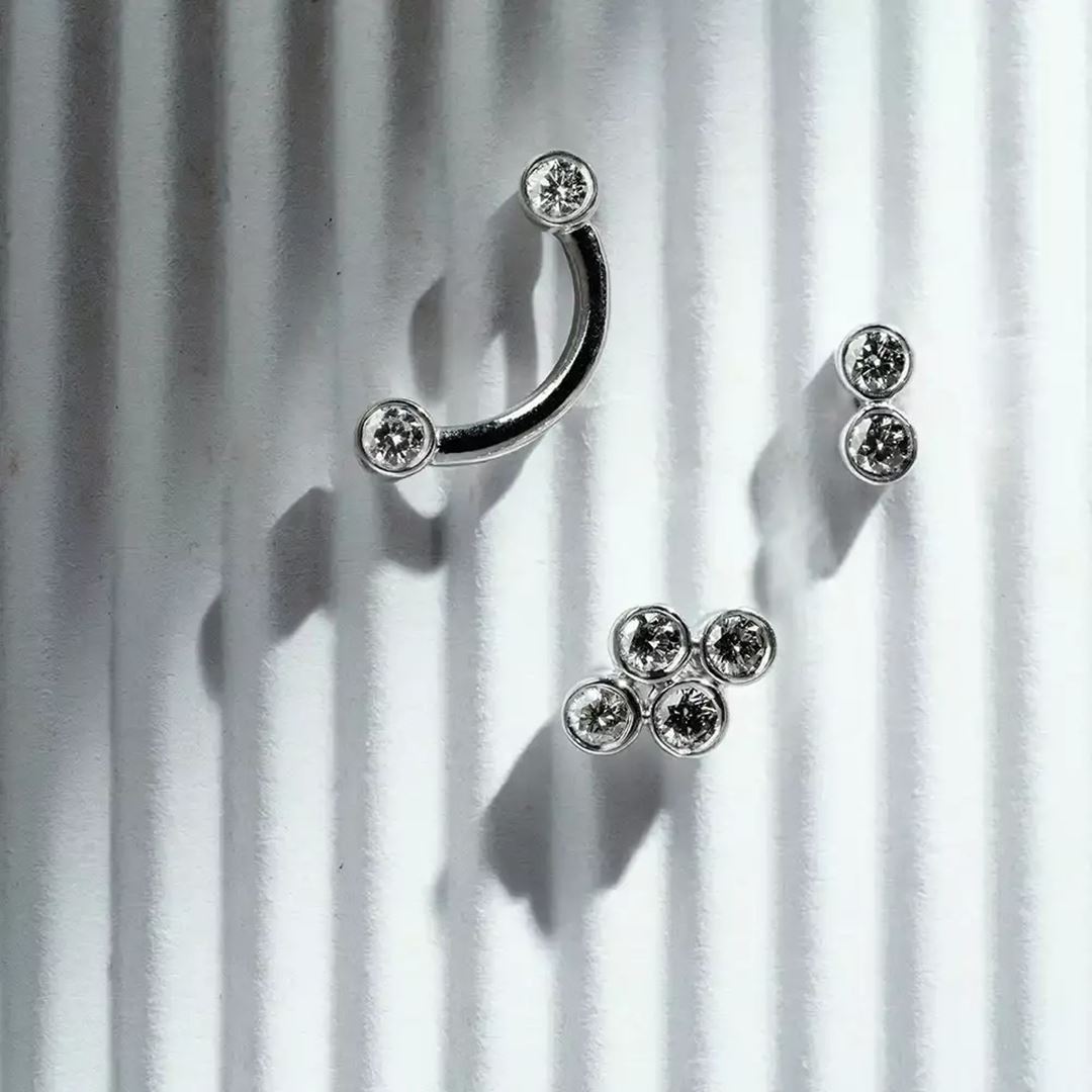 Dots Cloud Pırlanta Taşlı Mini Tek Küpe