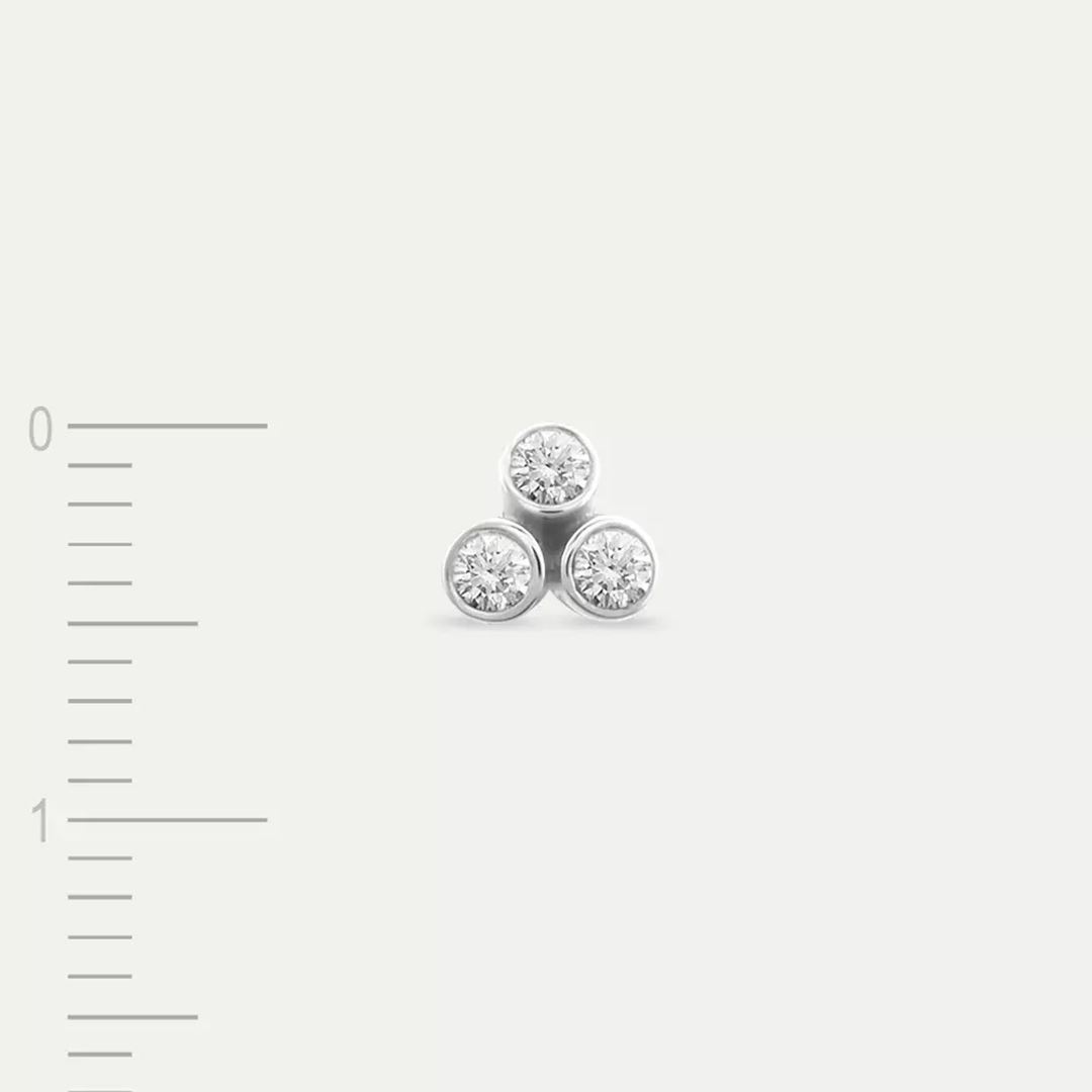 Blissy Pırlanta Taşlı Beyaz Altın Mini Tek Küpe