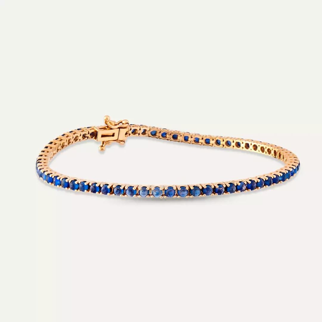 Safir Taşlı Rose Altın Suyolu Bileklik