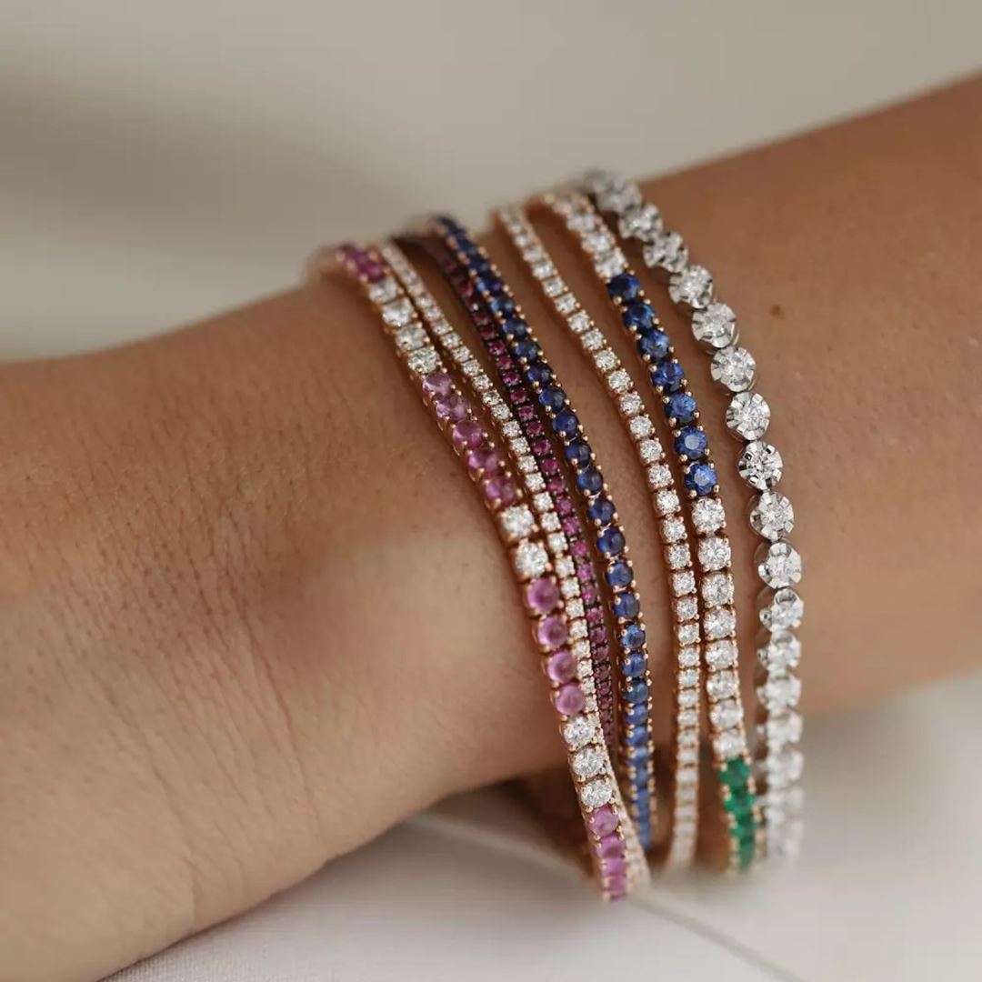 1.80 CT Yakut Taşlı Rose Altın Suyolu Bileklik