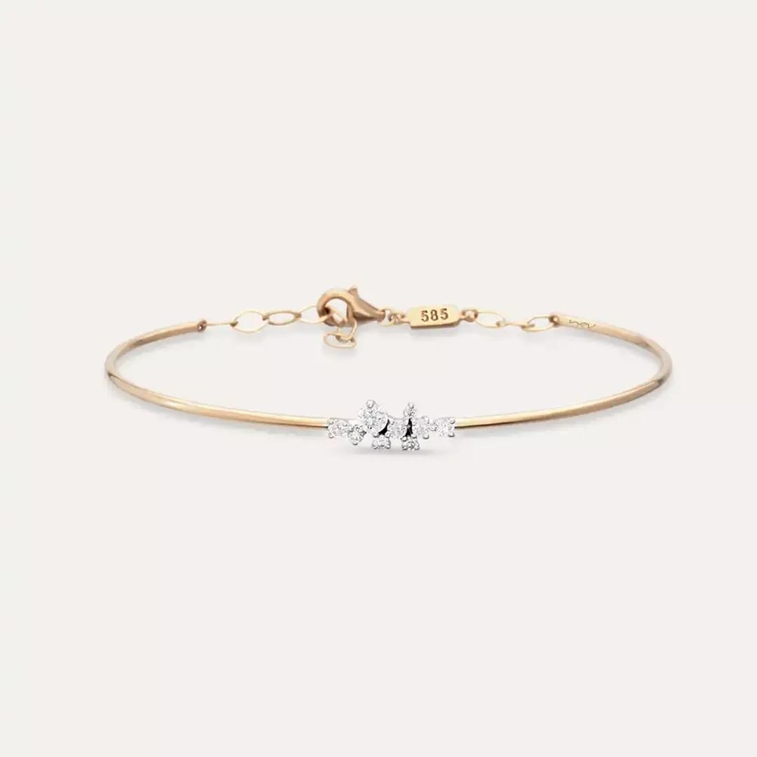Evelyn Pırlanta Taşlı Rose Altın Bileklik