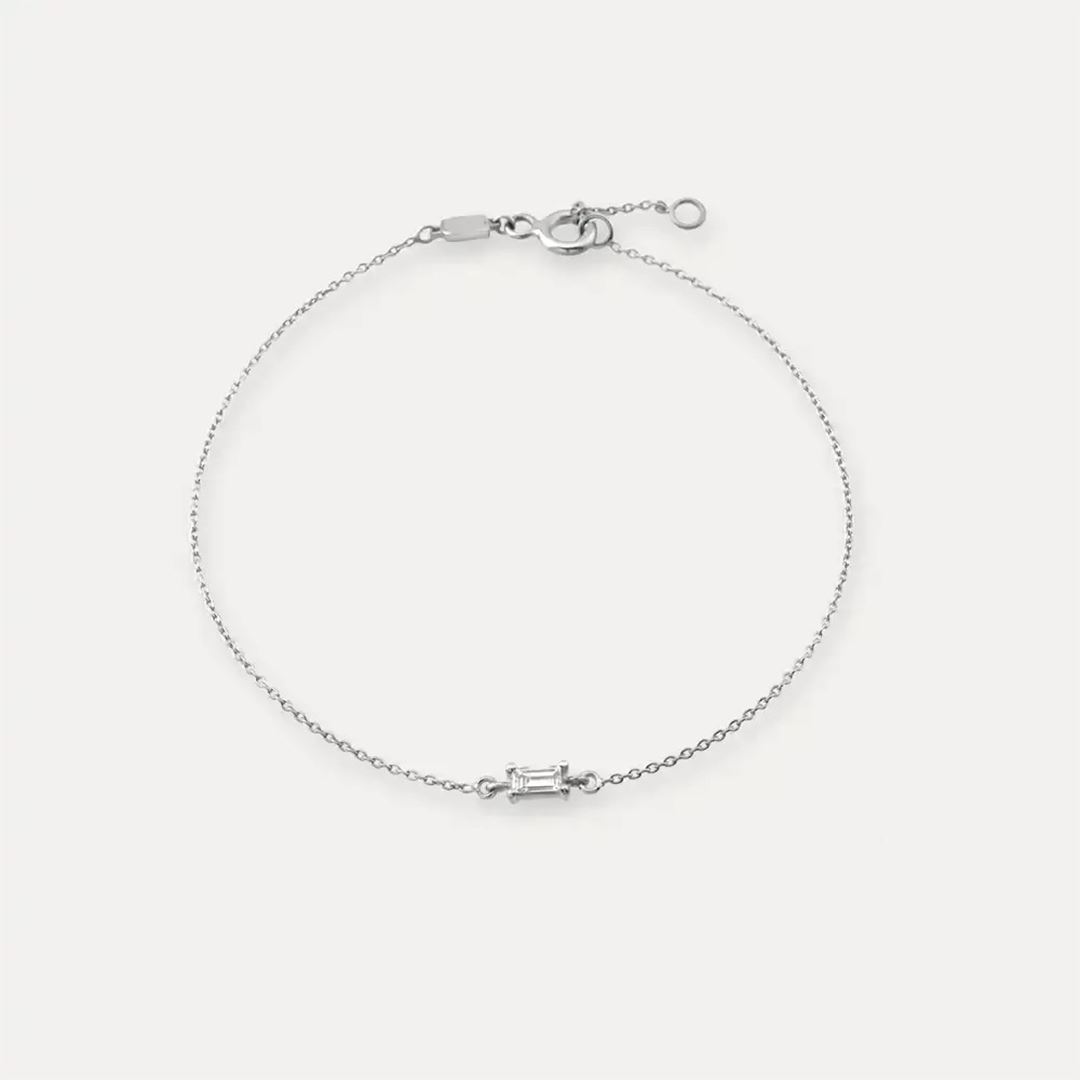 Vita Pırlanta Taşlı Beyaz Altın Bileklik