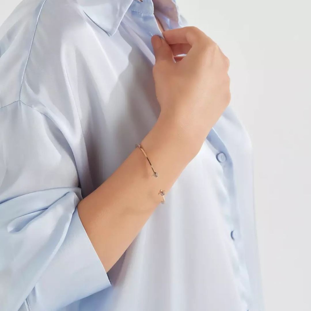 Halleystar Pırlanta ve Safir Taşlı Kelepçe Bilezik