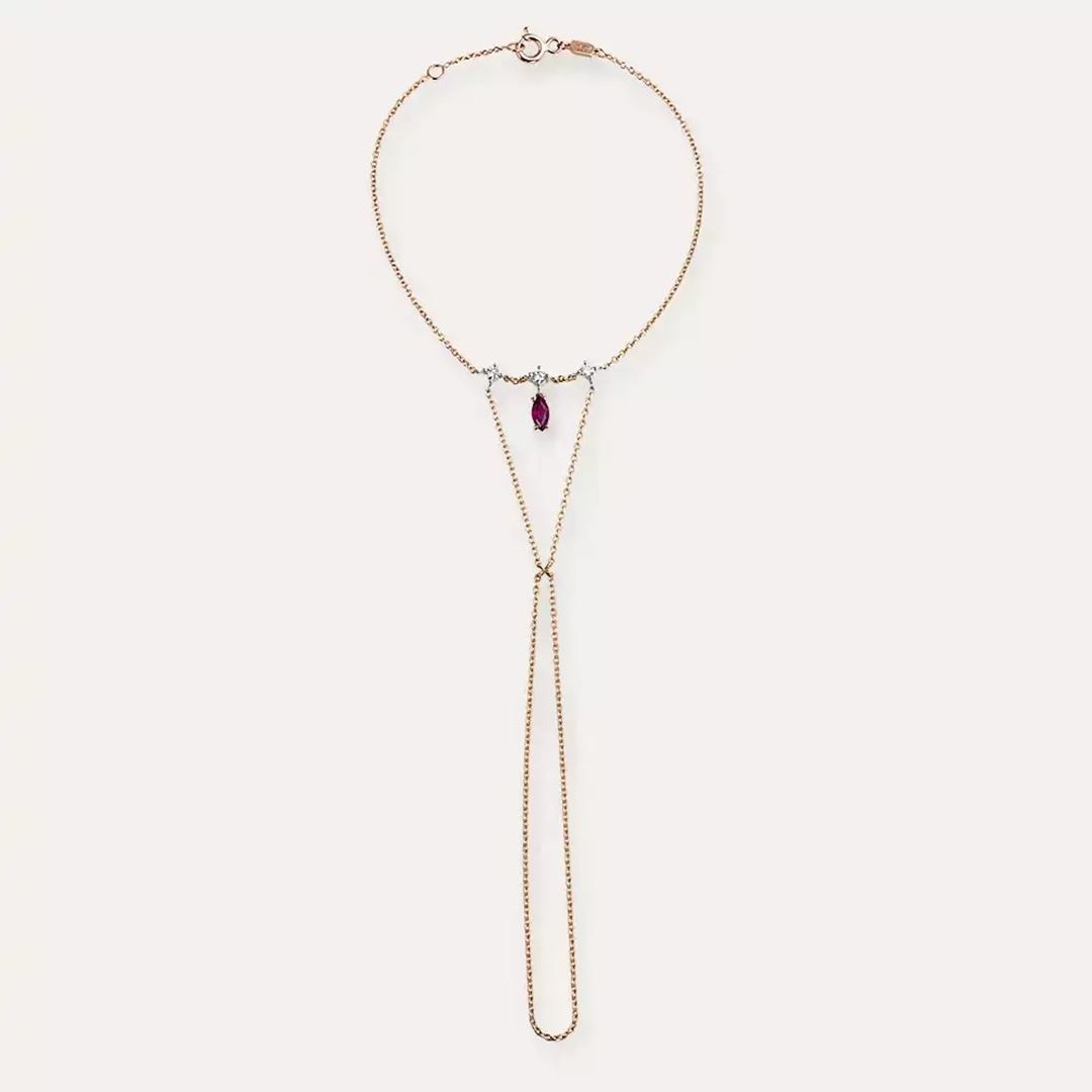 Roya Yakut ve Pırlanta Taşlı Şahmeran Bileklik