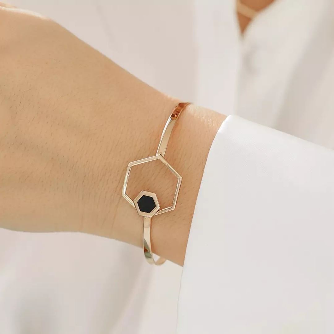 Alveo Siyah Mineli Rose Altın Kelpçe