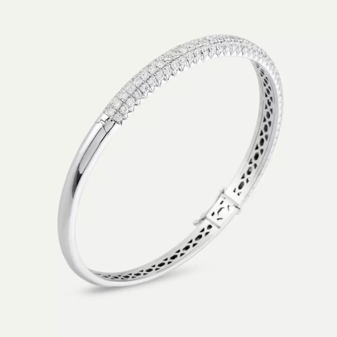 Acyl 2.90 CT Pırlanta Taşlı Beyaz Altın Kelepçe