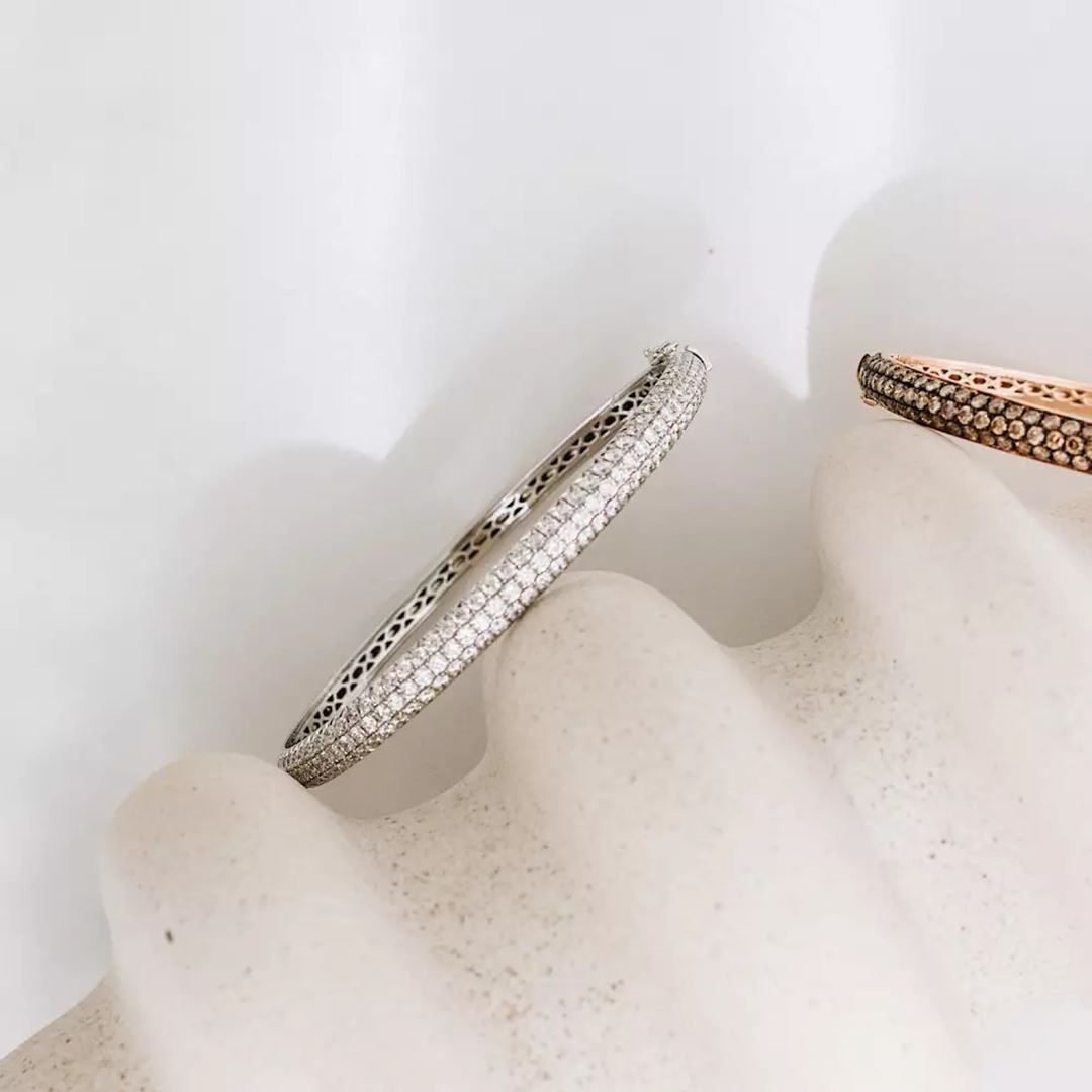 Acyl 2.90 CT Pırlanta Taşlı Beyaz Altın Kelepçe