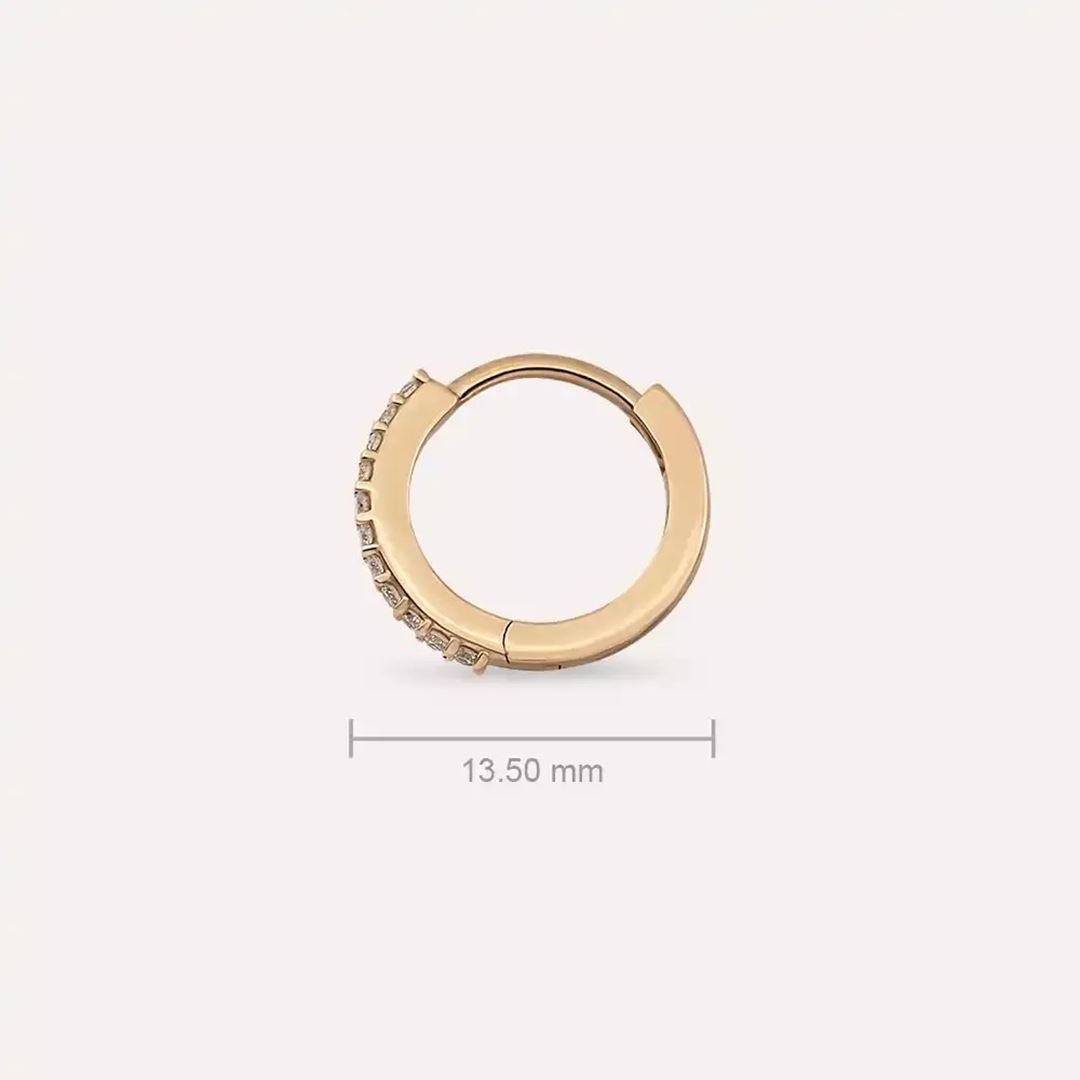 0.08 CT Pırlanta Taşlı Rose Altın Conch Piercing