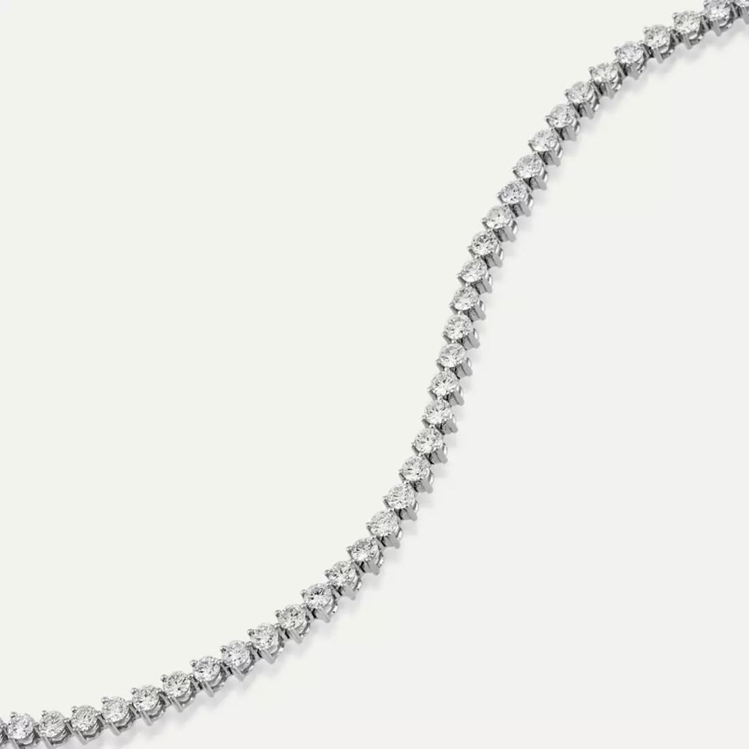 4.25 CT Pırlanta Taşlı Beyaz Altın Suyolu Bileklik