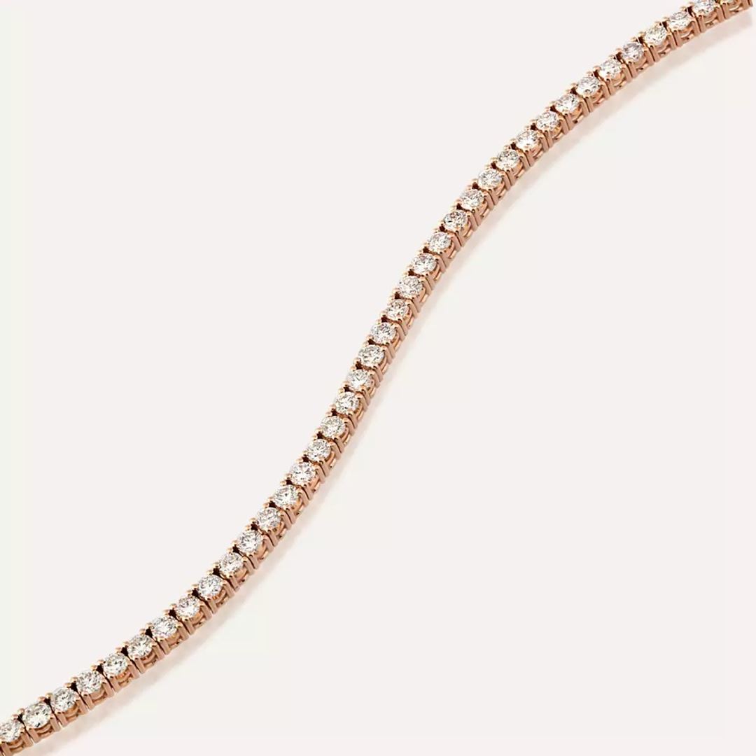 3.20 CT Pırlanta Taşlı Rose Altın Suyolu Bileklik