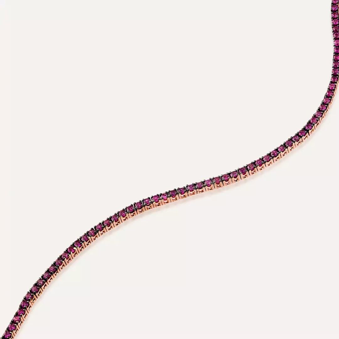 1.80 CT Yakut Taşlı Rose Altın Suyolu Bileklik