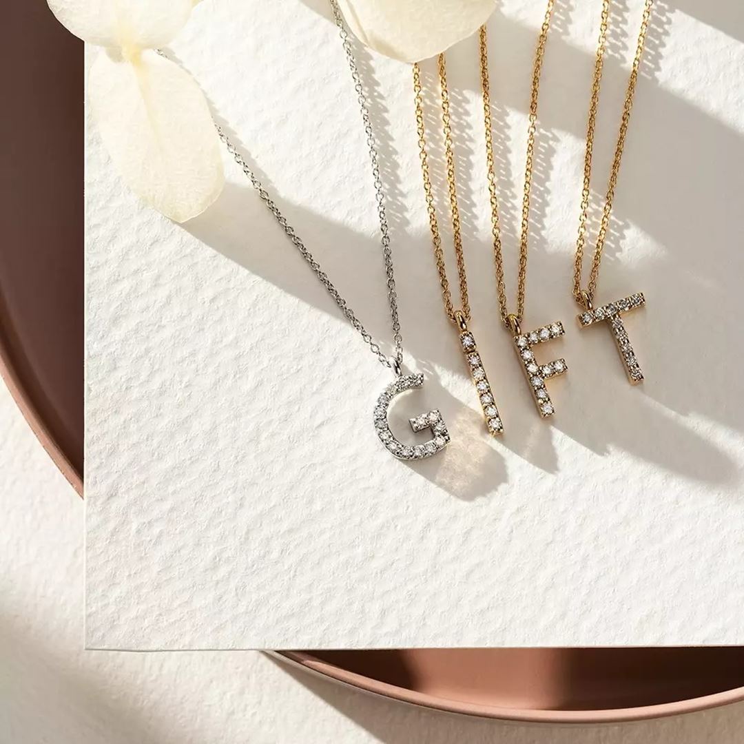 G Harf 0.07 CT Pırlanta Taşlı Beyaz Altın Kolye