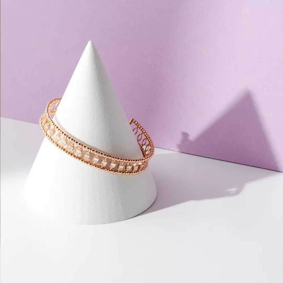 Shay Baget Kesim Pırlanta Taşlı Rose Altın Bileklik