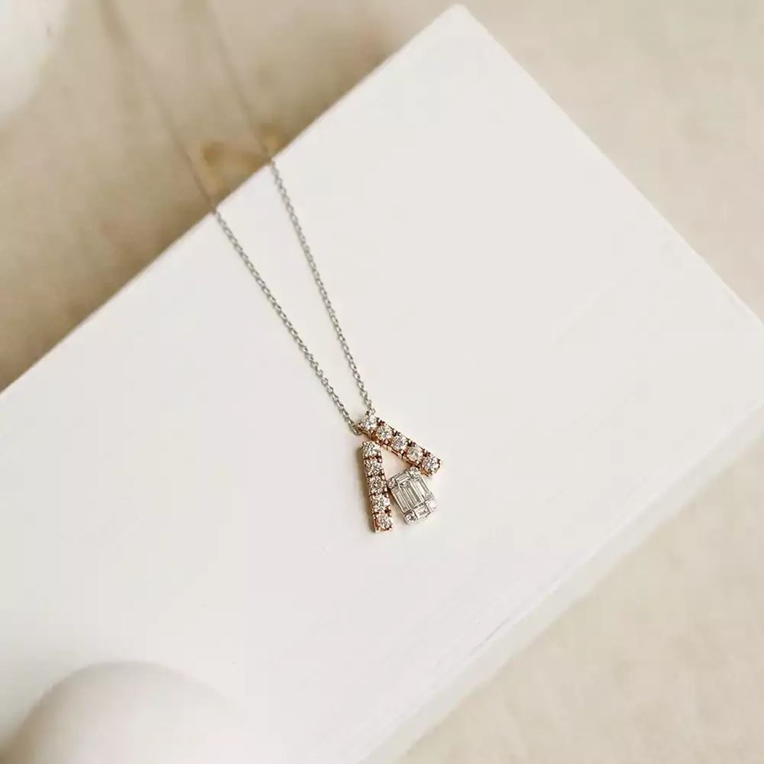 Aren Pırlanta Taşlı Beyaz Altın Kolye