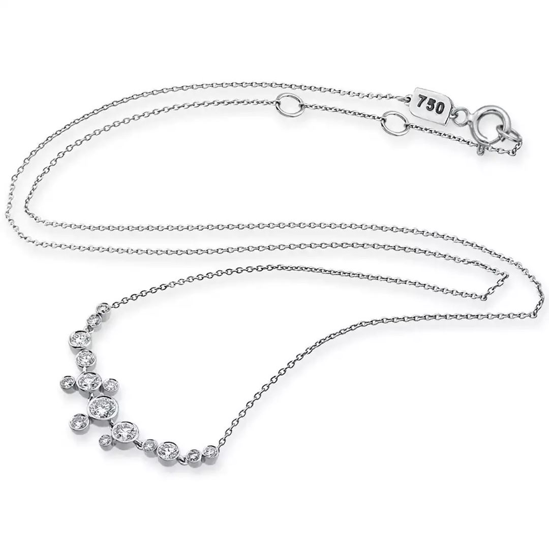 Sion Pırlanta Taşlı Beyaz Altın Kolye