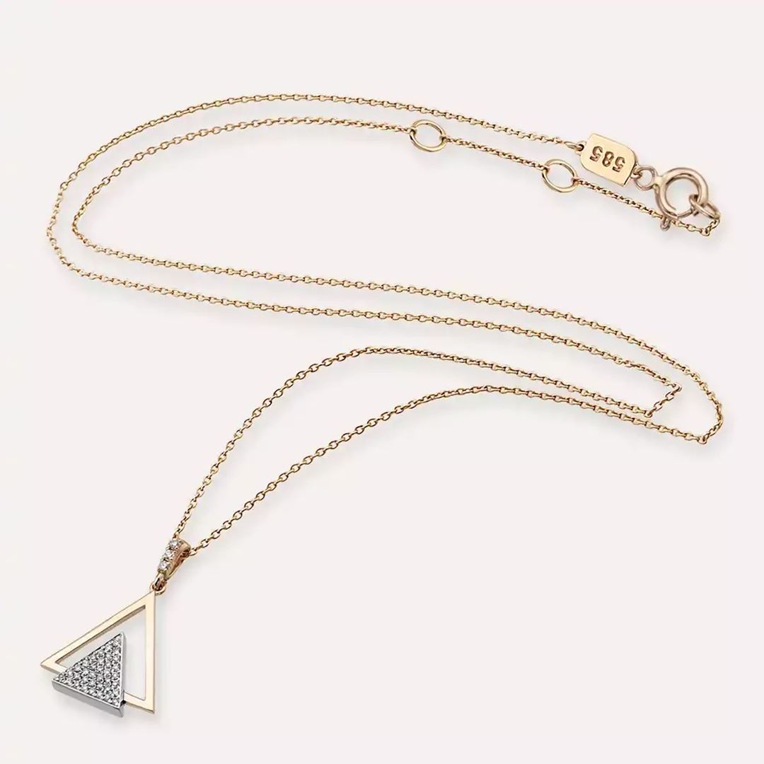 Rising Pırlanta Taşlı Rose Altın Kolye