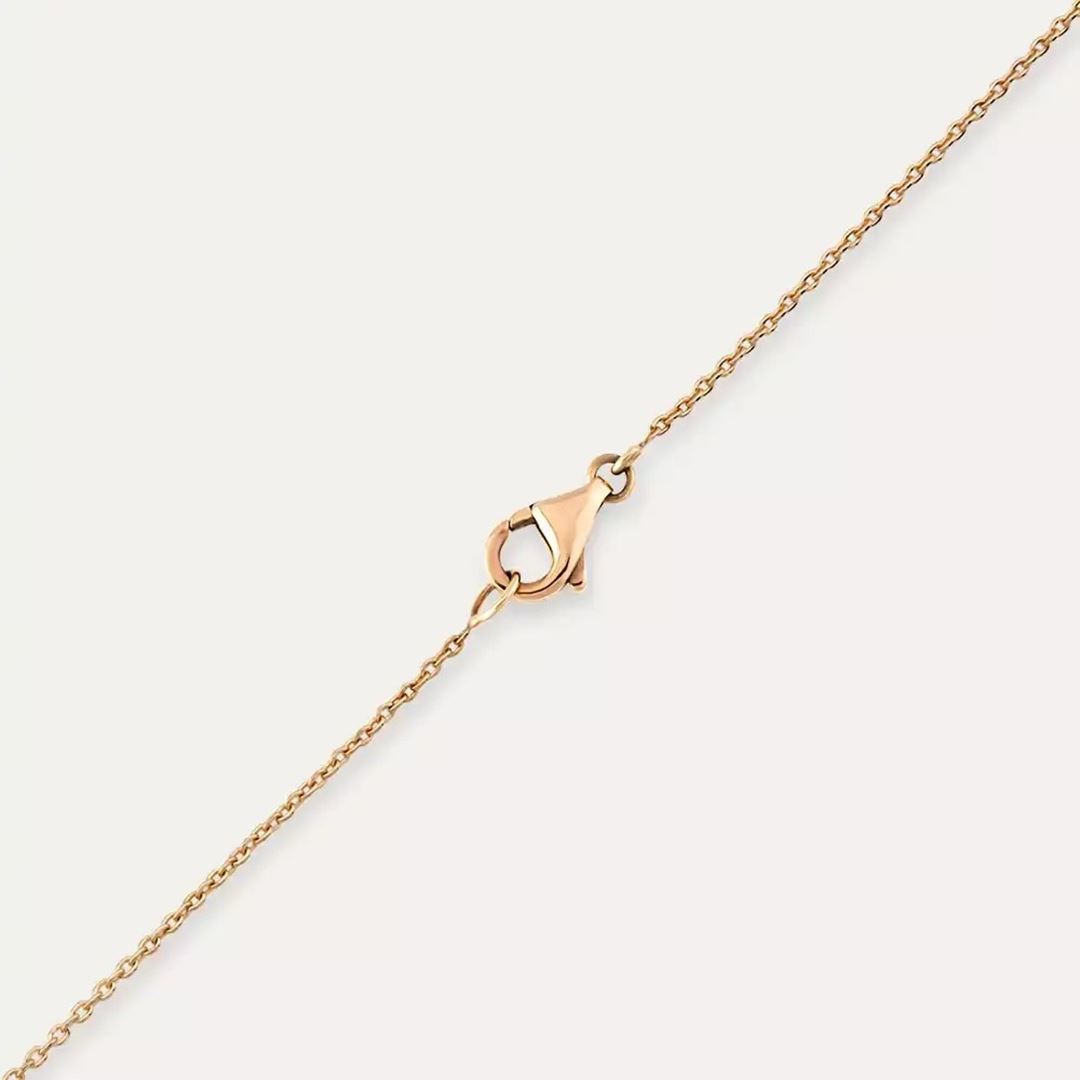 Rina Pırlanta Taşlı Rose Altın Kolye