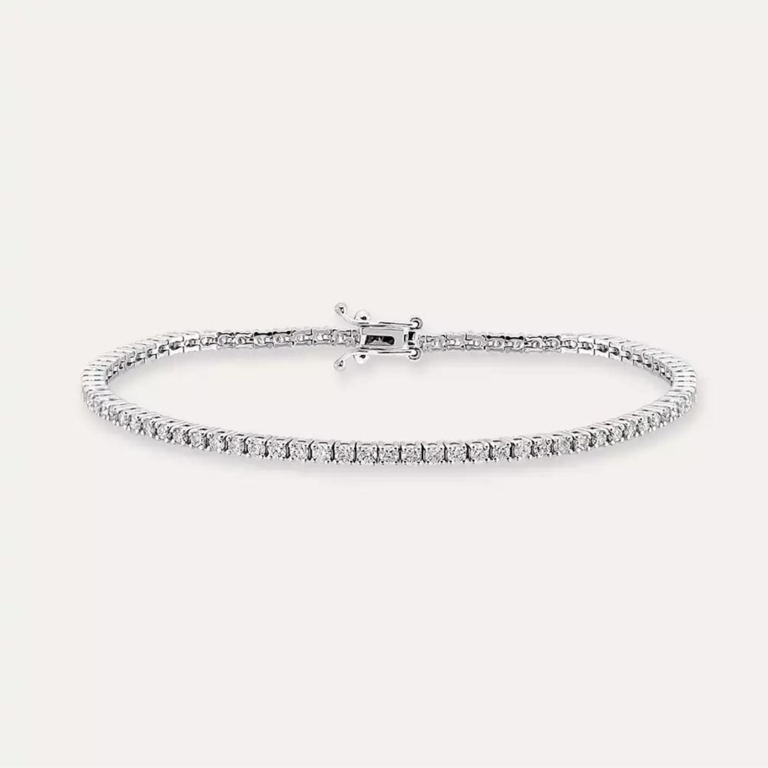 2.11 CT Pırlanta Taşlı Beyaz Altın Suyolu Bileklik