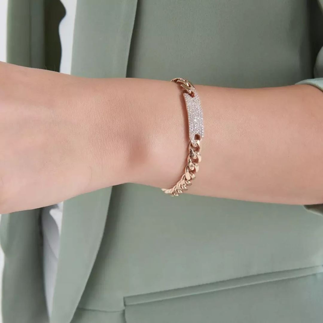 1.45 CT Pırlanta Taşlı Rose Altın Künye