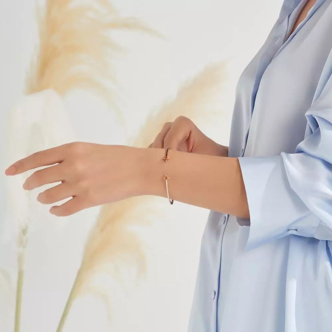 Union Pırlanta, Orange Safir Taşlı ve Siyah Mineli Bilezik