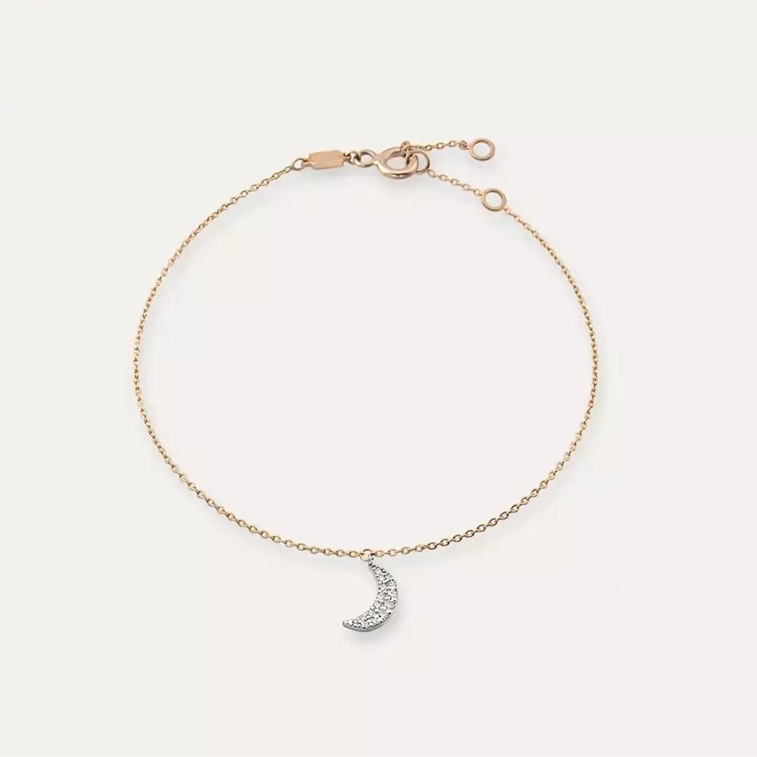 Mona Pırlanta Taşlı Rose Altın Halhal