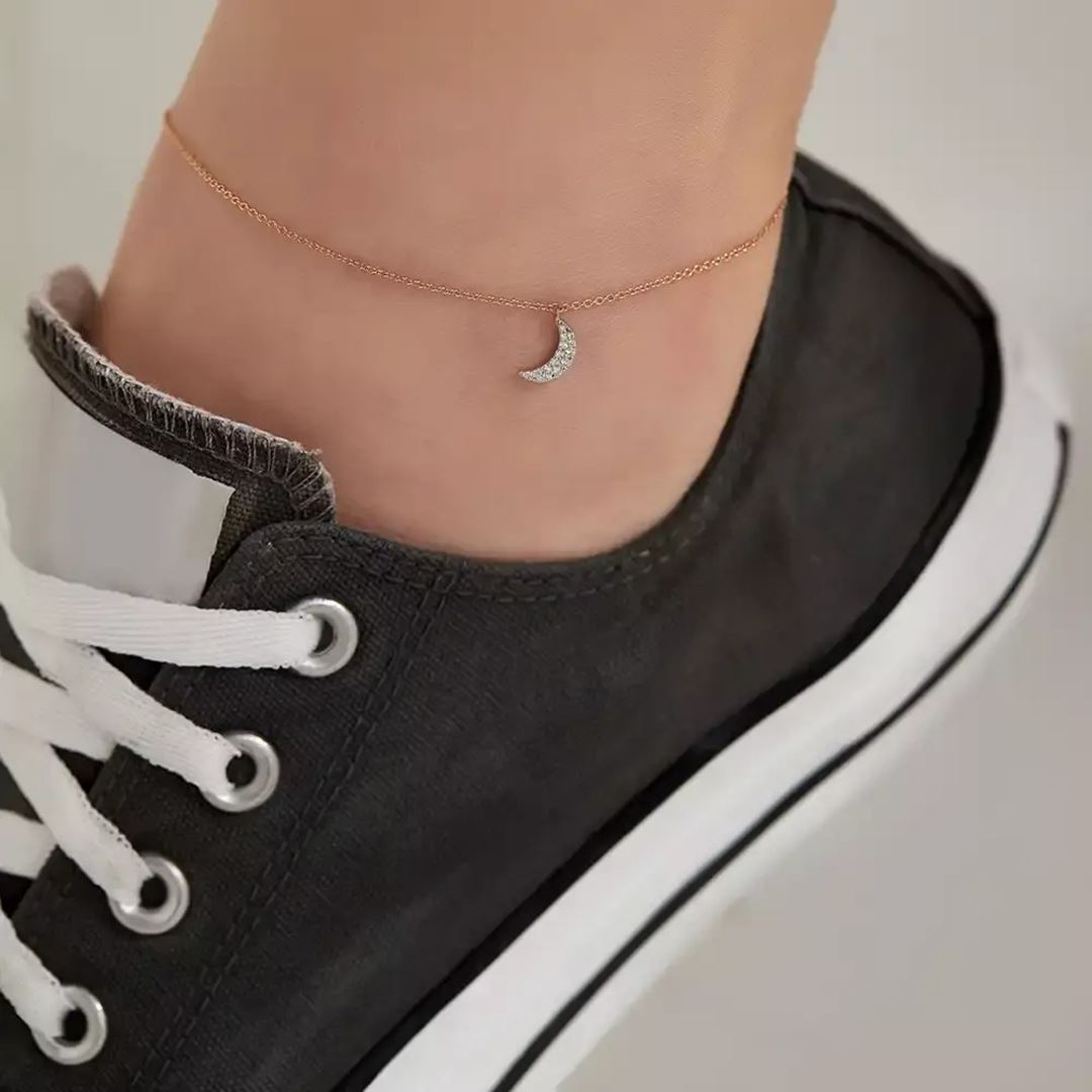 Mona Pırlanta Taşlı Rose Altın Halhal