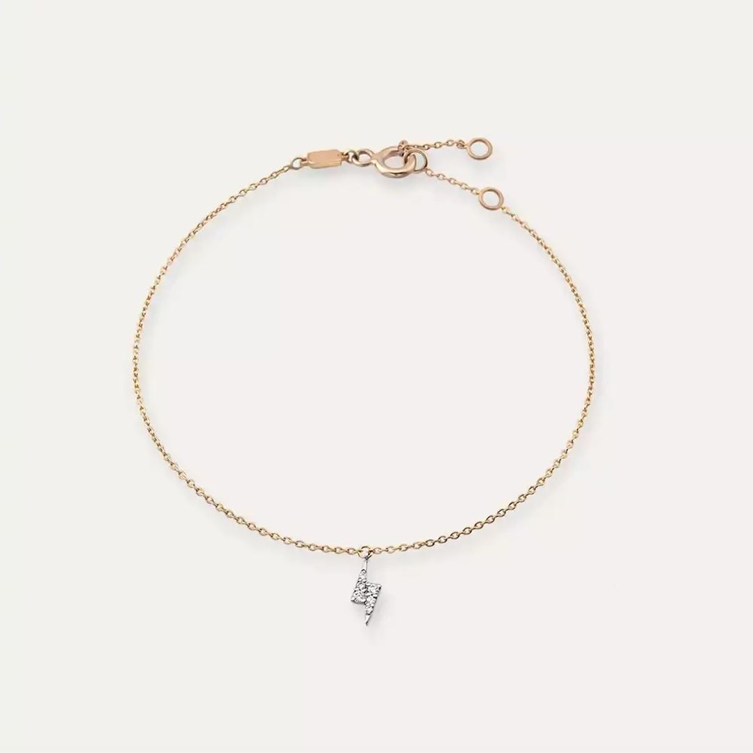 Bolt  Pırlanta Taşlı Rose Altın Halhal