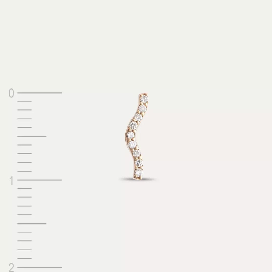 Noir Pırlanta Taşlı Rose Altın Tek Küpe