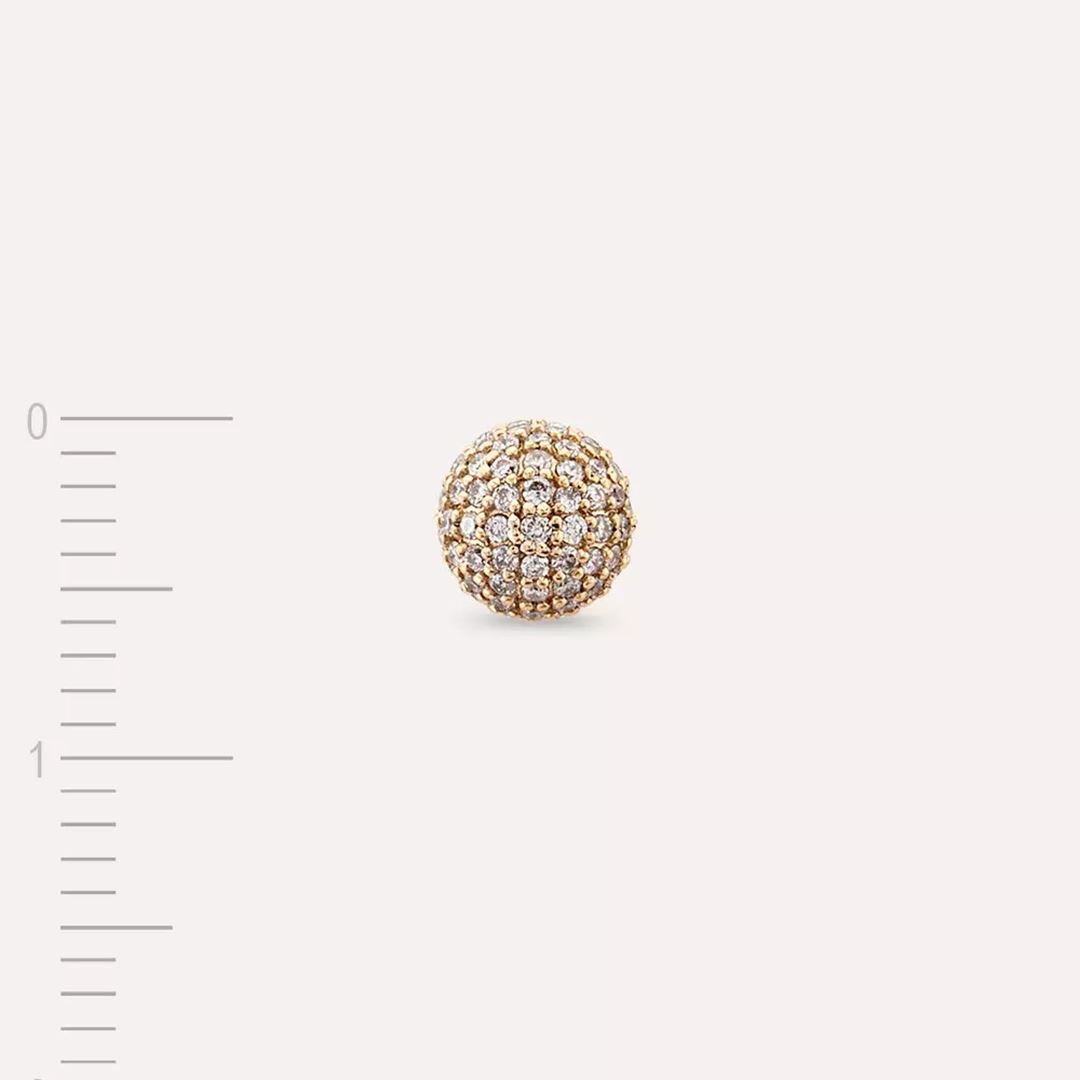 0.38 CT Pırlanta Taşlı Rose Altın Top Tek Küpe