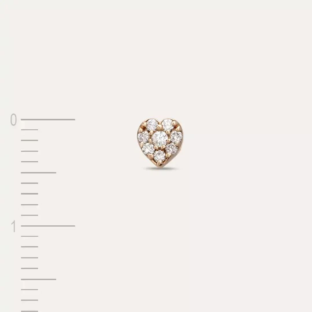 Cherie 0.05 CT Pırlanta Taşlı Rose Altın Tek Küpe