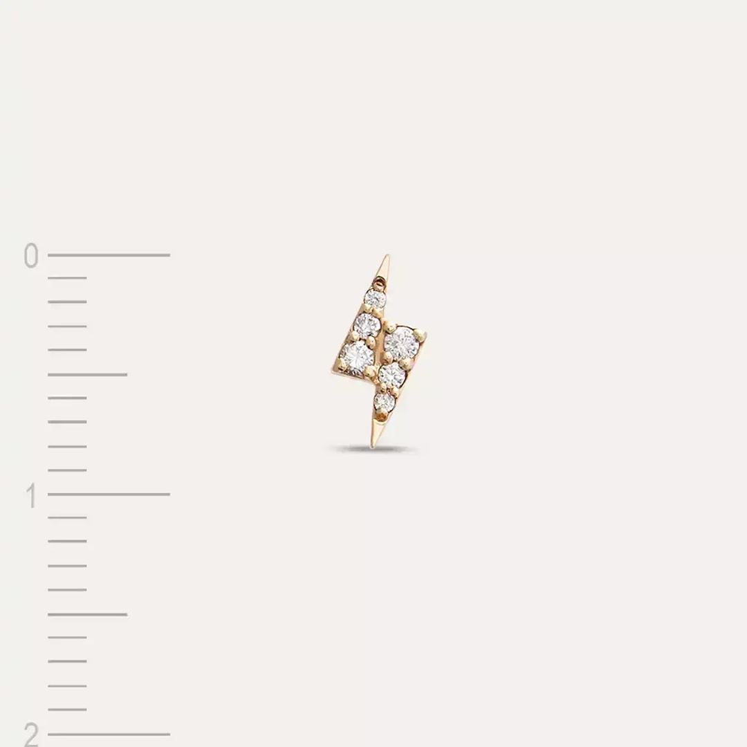 Bolt 0.06 CT Pırlanta Taşlı Rose AltınTek Küpe