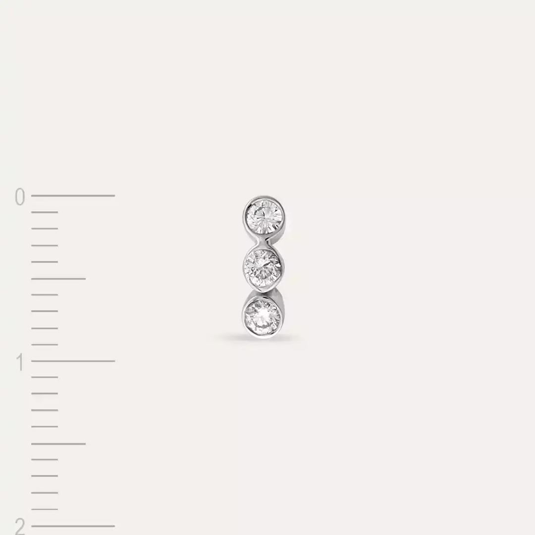 Bliss Three Pırlanta Taşlı Mini Tek Küpe