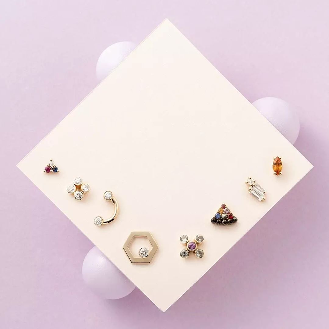 Hexa Pırlanta Taşlı Rose Altın Tek Küpe