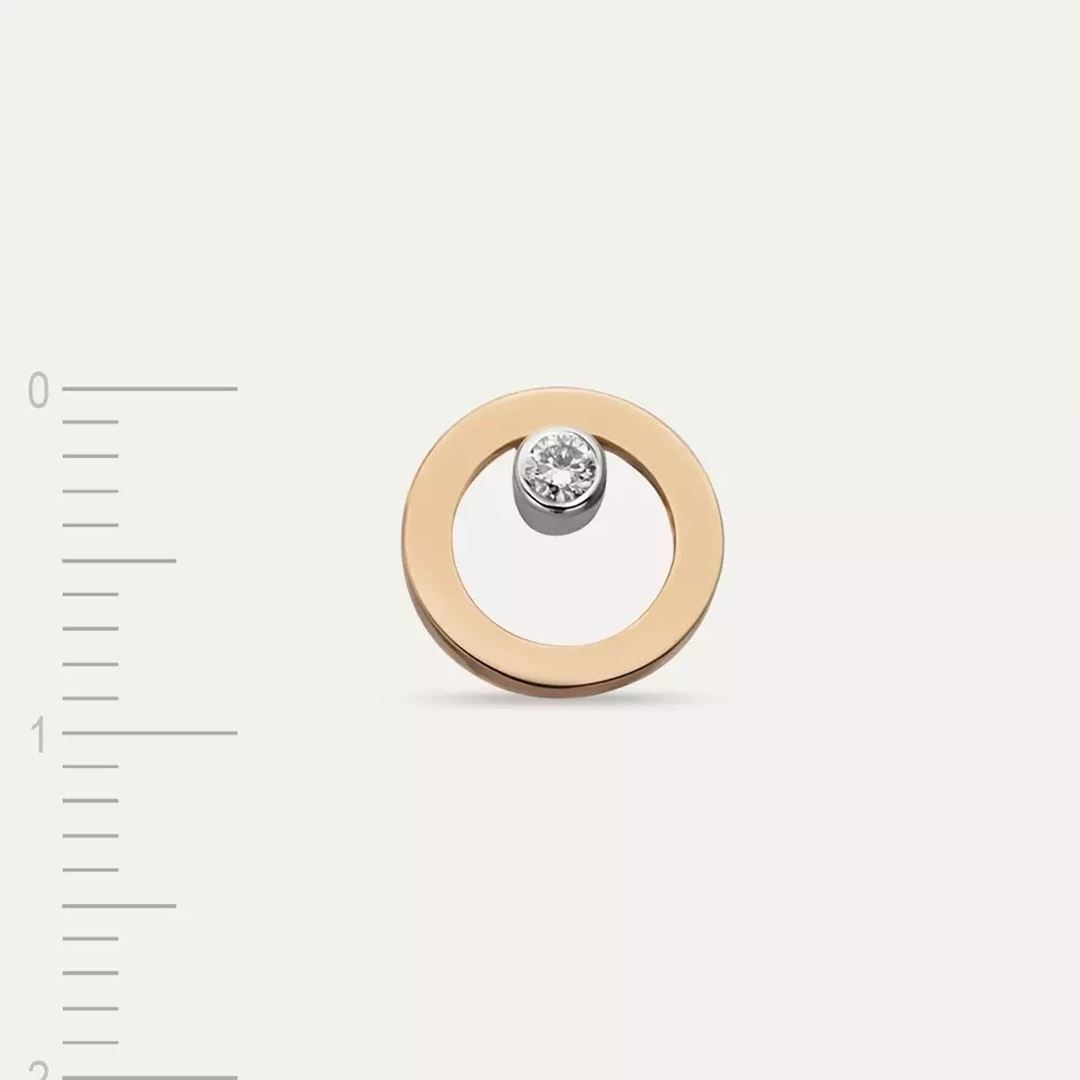 Focus Pırlanta Taşlı Rose Altın Tek Küpe